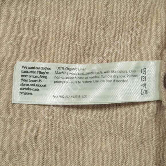 Eileen Fisher Linen Top Womens PS Beige Jewel Neck Sleeveless Petite - Picture 5 of 5